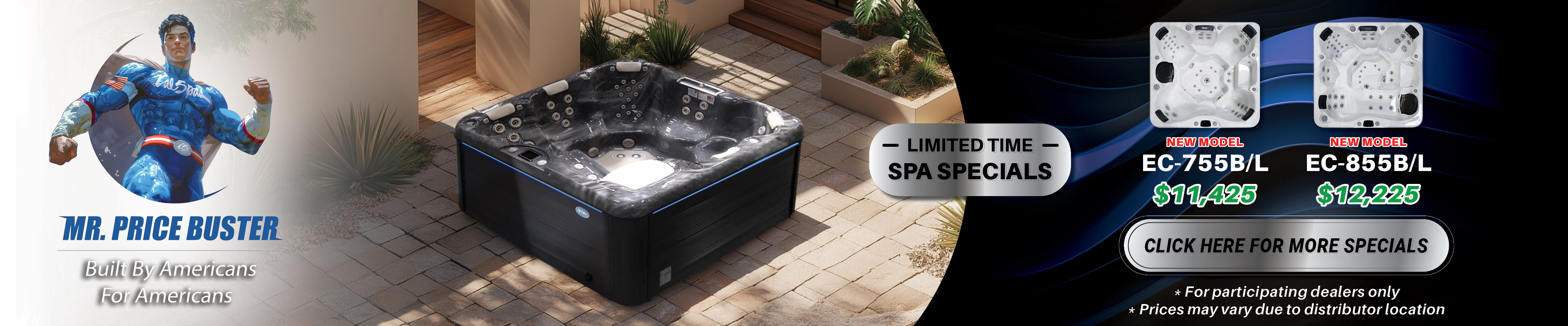 Calspas hot tub being used in a family setting - Pierre